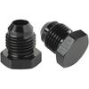 4AN Male Flare Hex Head Plug Fitting Adapter Aluminum Black, Pack of 2