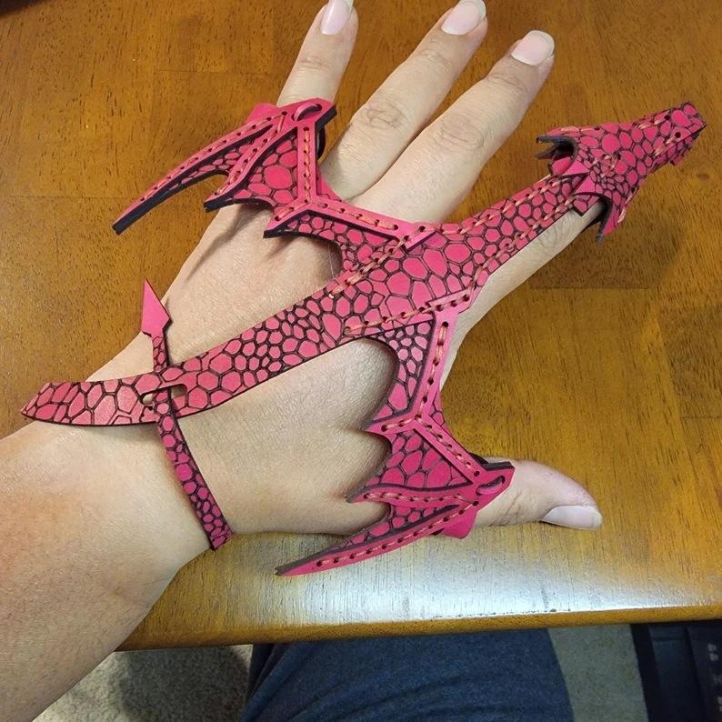 Kožený Náramek Ruka Drak Kožený Pletený Náramek Nastavitelný Náramek Ruka Drak Pánský Retro Drak Zapletený Náramek