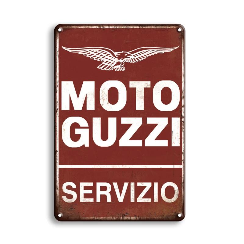 Vintage Motorcycle Guzzi Metal Sign Retro Plate Decorative Plaque Wall Decor Garage Man Cave Motor Tin Painting Wall Decor