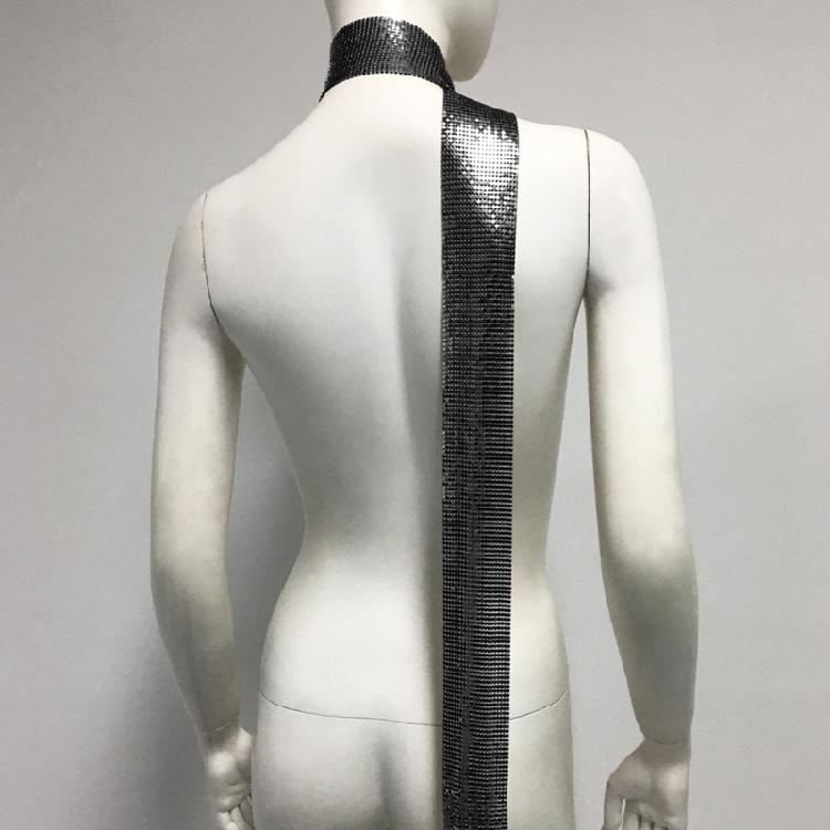 Full Sequins Choker Wide Long Collars Neck Tie Scarf Party Evening Costume