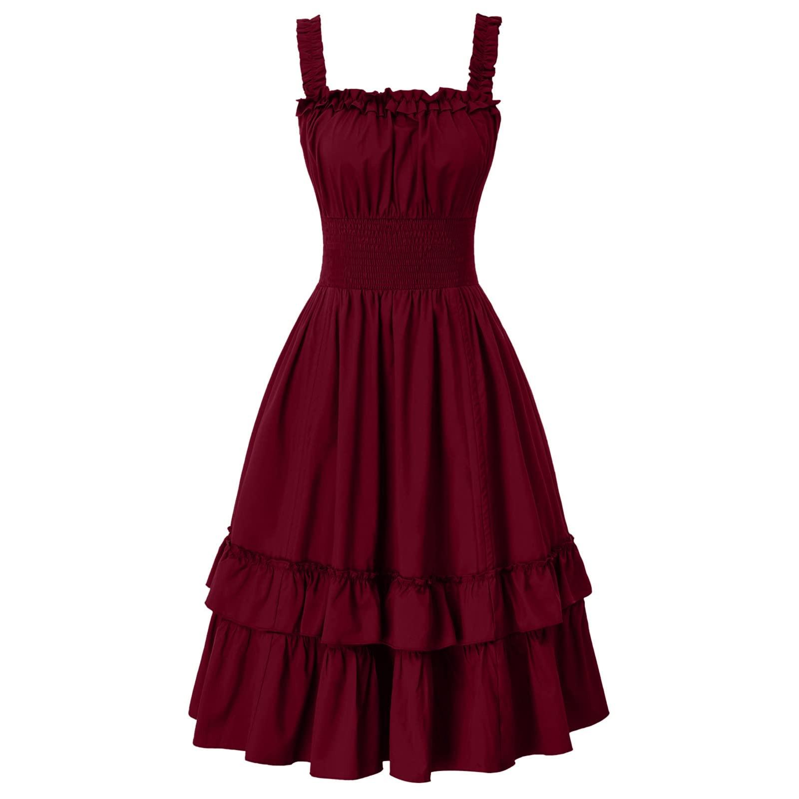 

Женская мода однотонное винтажное платье без рукавов тонкие платья M винный