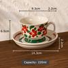 Painted Flowers Pattern Ceramic Cup&saucer Dining Table Gold-plated Coffee Mug Milk Tea Cup Afternoon Tea Teacup Juice Container