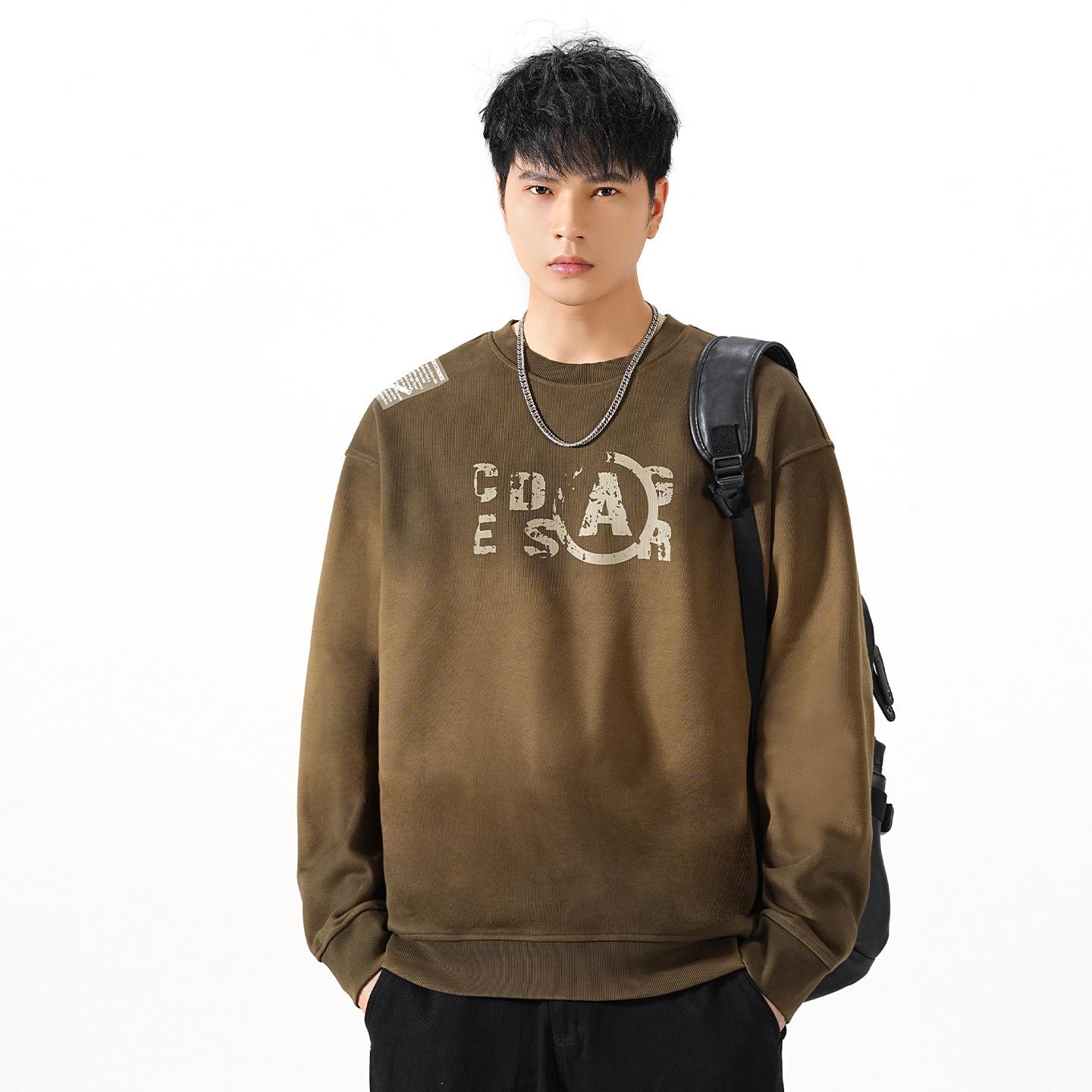 Men s Retro Washed Gradient Heavyweight Pullover Hoodie - 2025 Autumn/Winter Trend 3XL for 97.5-110 kg