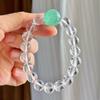 8-17Mm High Quality Near Vitreous White Crystal Natural Green Strawberry Crystal Bracelet