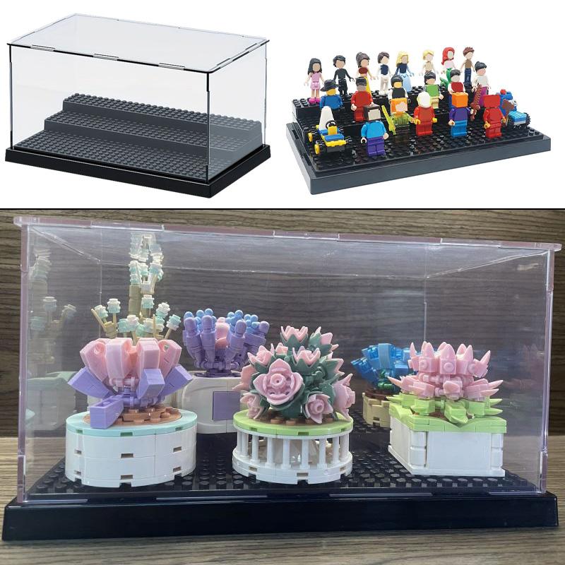 Acrylic Display Case for Minifigure Dustproof Building Block Show Case 3 Tiers Storage Box Organizer for Figures
