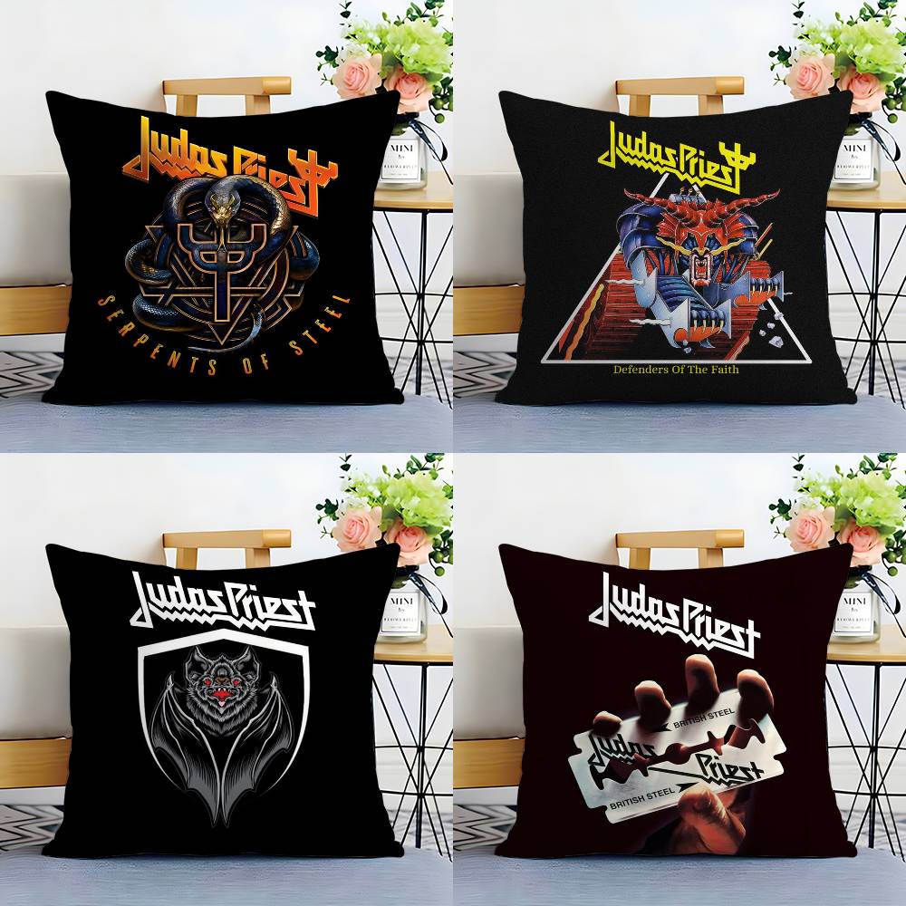 J-Judas P-Priest Pillow Case Sofa Living Room Bedroom Double-sided Printing Square Cushion Nap Time Cushion Cover