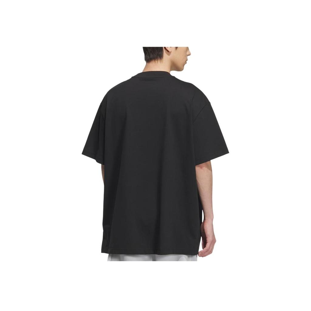 adidas T-shirt Traspirante Moda Manica Corta Vestibilità Larga Grafica Basket Uomo Top Nero KA2292