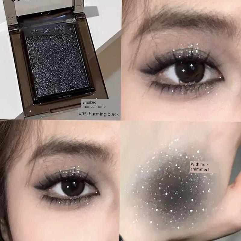 Purple Iris Flower! Colorful Single-Color Eyeshadow, Matte Single Blue Highlighter, Sparkling Pink Base, White and Green