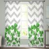 Clover Gray Ripple Geometric Chiffon Sheer Curtains for Living Room Bedroom Home Decoration Window Voile Tulle Curtain Drapes