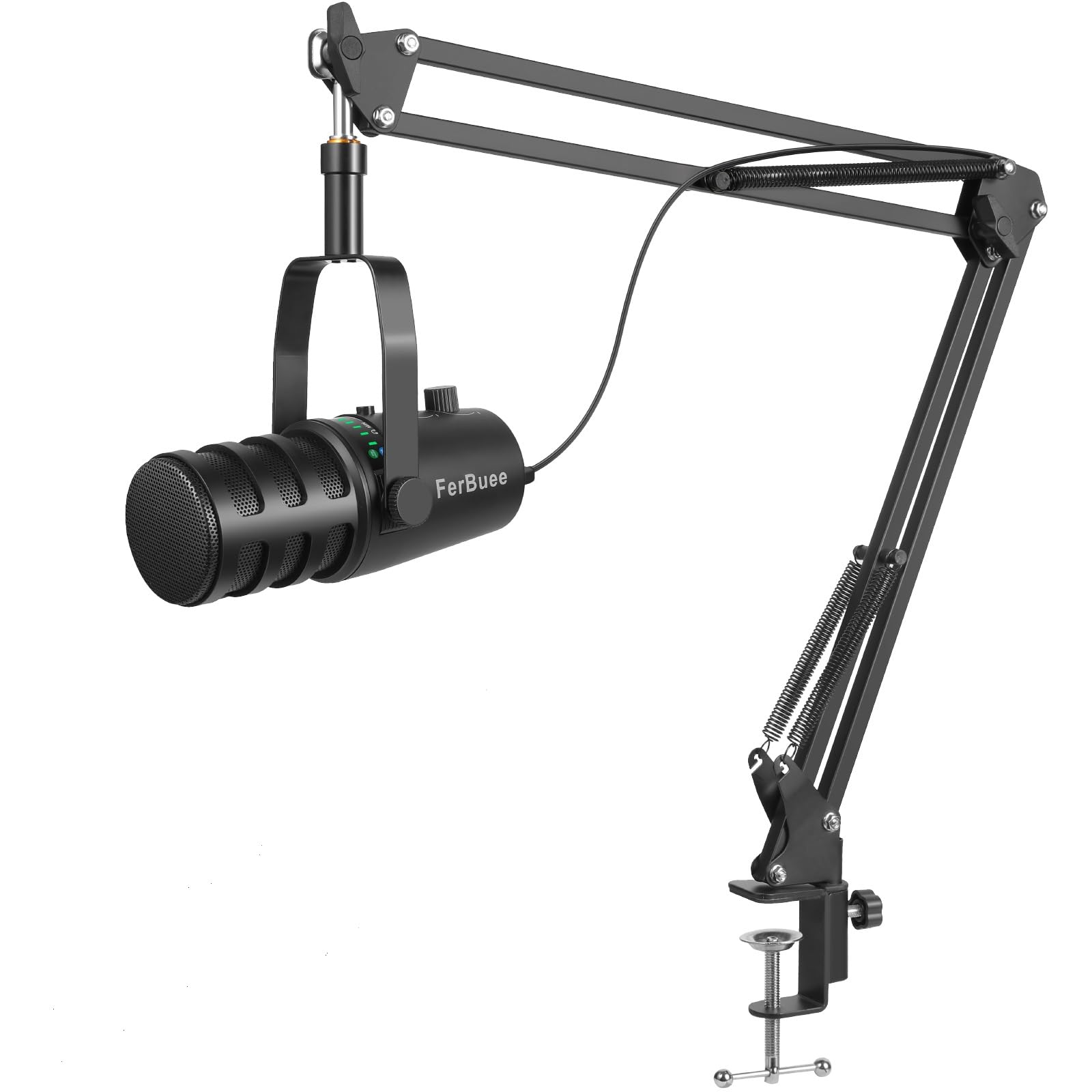 

FerBuee USB XLR Динамический выход для наушников для компьютера Однонаправленный Отключение звука Поддержка аудиоигр Голос в реальном времени Совместимость с ПК Совместимость с Arm