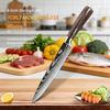 ZENG Ultra Sharp Slicing  Knife 7CR17 Laser Damascus Pakka Wood Sharp Sheath Gift Box Dicing Kitchen Knife