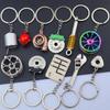 Car Accessories: Keychain with Shock Absorber, Gearbox, Brake Disc & Adjustable Wrench Pendants