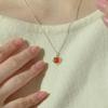 Women's Daily Red Agate Cubic Necklace