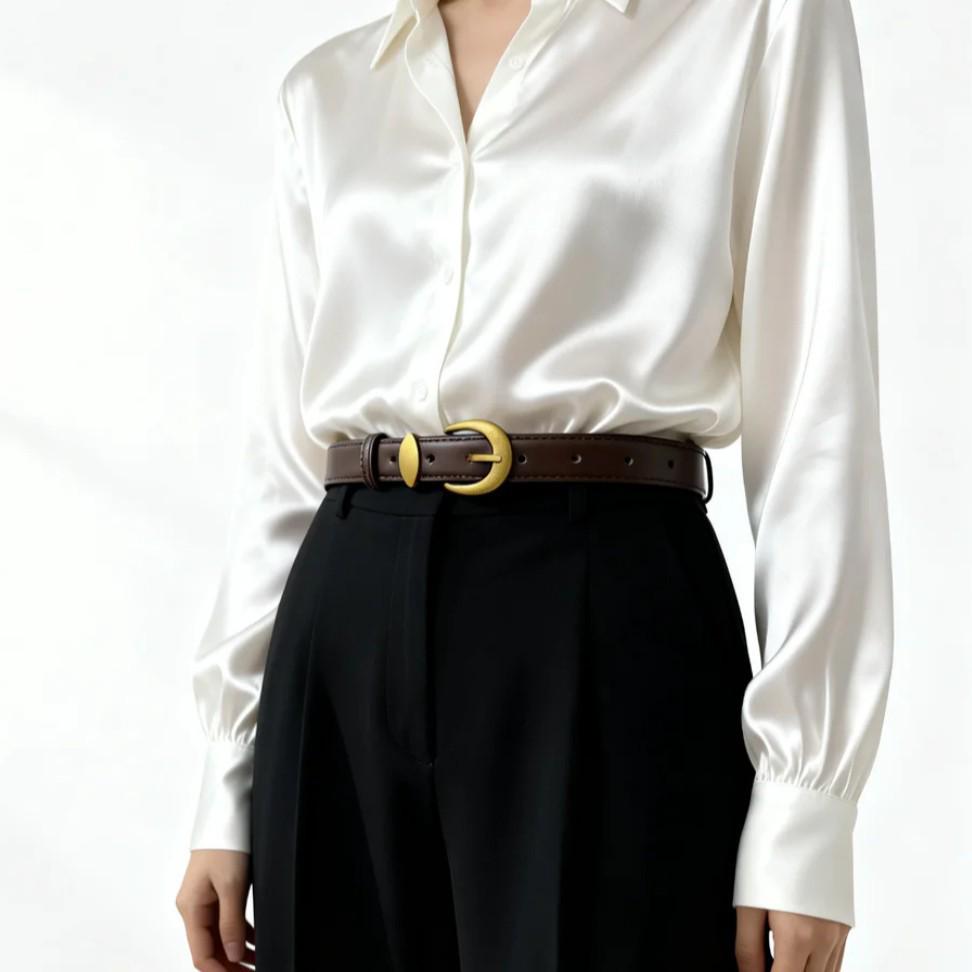 Women's High-End Korean Style Decorative Alloy Buckle Belt for Jeans