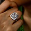 New Elegant Geometric Cubic Zirconia Rings Women Luxury Fashion Engagement Wedding Bands Zircon Statement for Party