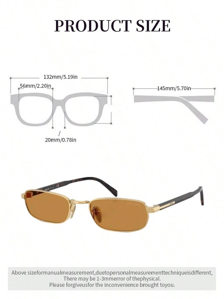 Prada 0PRB54S Gold Rectangle Sunglasses