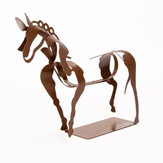 Abstract Horse Sculpture Hollow Horse Statue with Light Metal 3D Animal Figurine Home Office Desktop Decoration Ornament