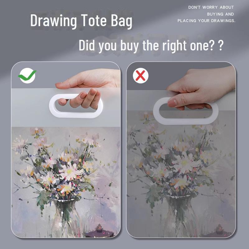 Portable Clear Document Bag for School: Test Papers, Textbooks, Art & Paintings - Durable & Spacious