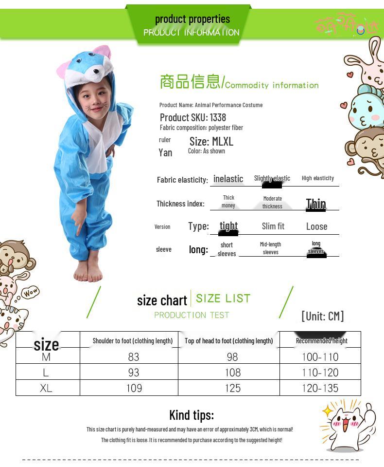 Children's Animal Performance Costumes: Rabbit, Dinosaur, Frog, Turtle, Little Duck for Toddlers - June 1st Edition