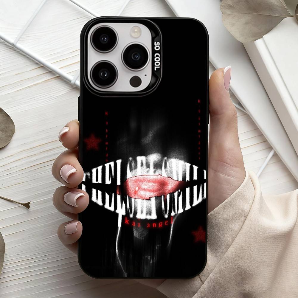 Singer K-Kai A-Angel d-Damage Phone Case For iPhone17,16,15,14,13,12,11 Plus,Pro Max Black Candy silver phone case