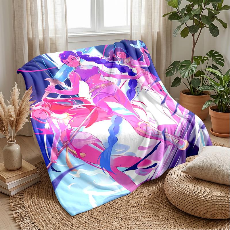 Manta de Flanela Estampada Kpop Demon Hunters Macia Quente Leve Manta para Todas as Estações para Sofá Cama Camping Decoração de Casa Presente de Feriado