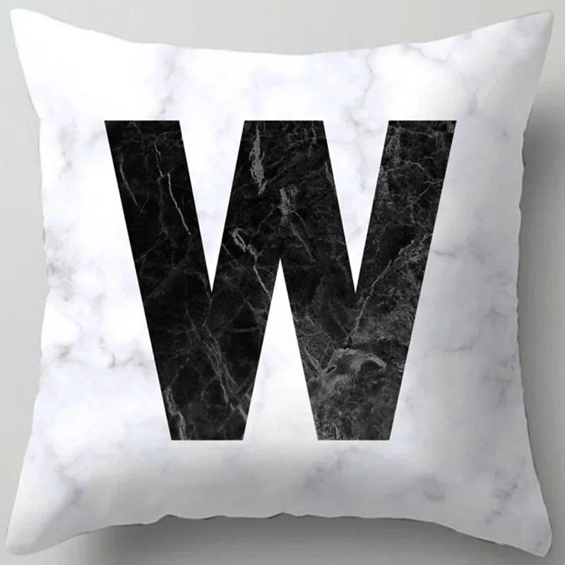 Home Decor Marble Letter Printed Pillowcase Decorative Pillow Sofa Cushion Cover