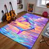 Colorful Hammerhead Shark Sunset Scene Patterned Carpet a Non Slip Rug Suitable for All Seasons and Any Setting, Gift