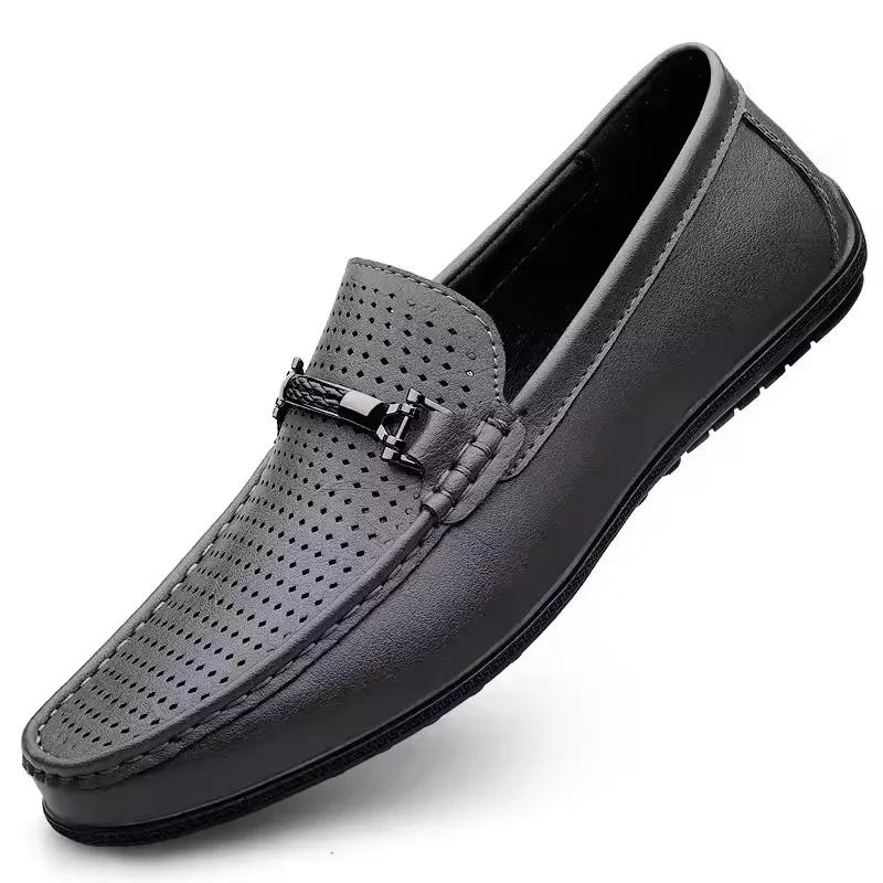 

Fashion Mens Genuine Leather Shoes Handmade Driving Flats Shoes Dress Business Casual Slip-on Shoes All-Match breathable Loafers mo-2231 46