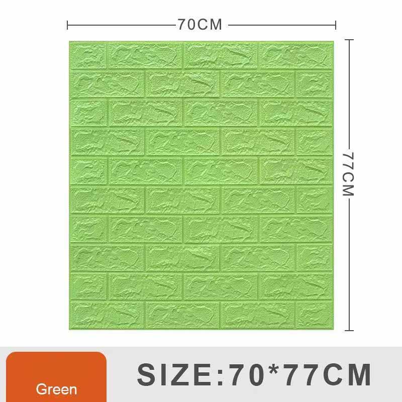 70*77cm 3D Waterproof Self-Adhesive Wall Panels Extra Thick XPE Foam Soundproof & Anti-Collision Wallpaper Living Room Bedroom Kids Room Decor