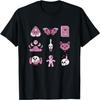 Cute Kawaii Cat with Spooky Elements Moon Phases Art T-Shirt