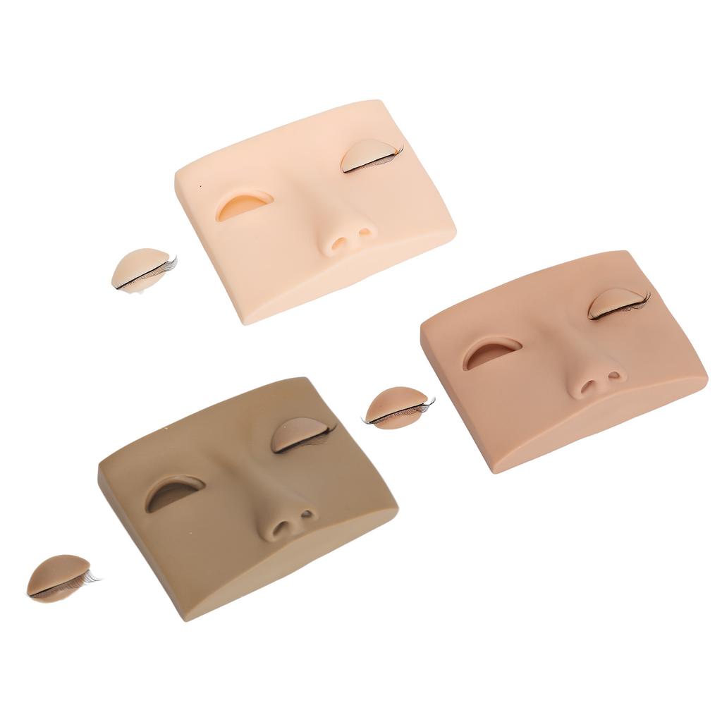 3 Colors Lash Mannequin Head Realistic Eyelash Practice Mannequin Head with 9 Pairs of Removable