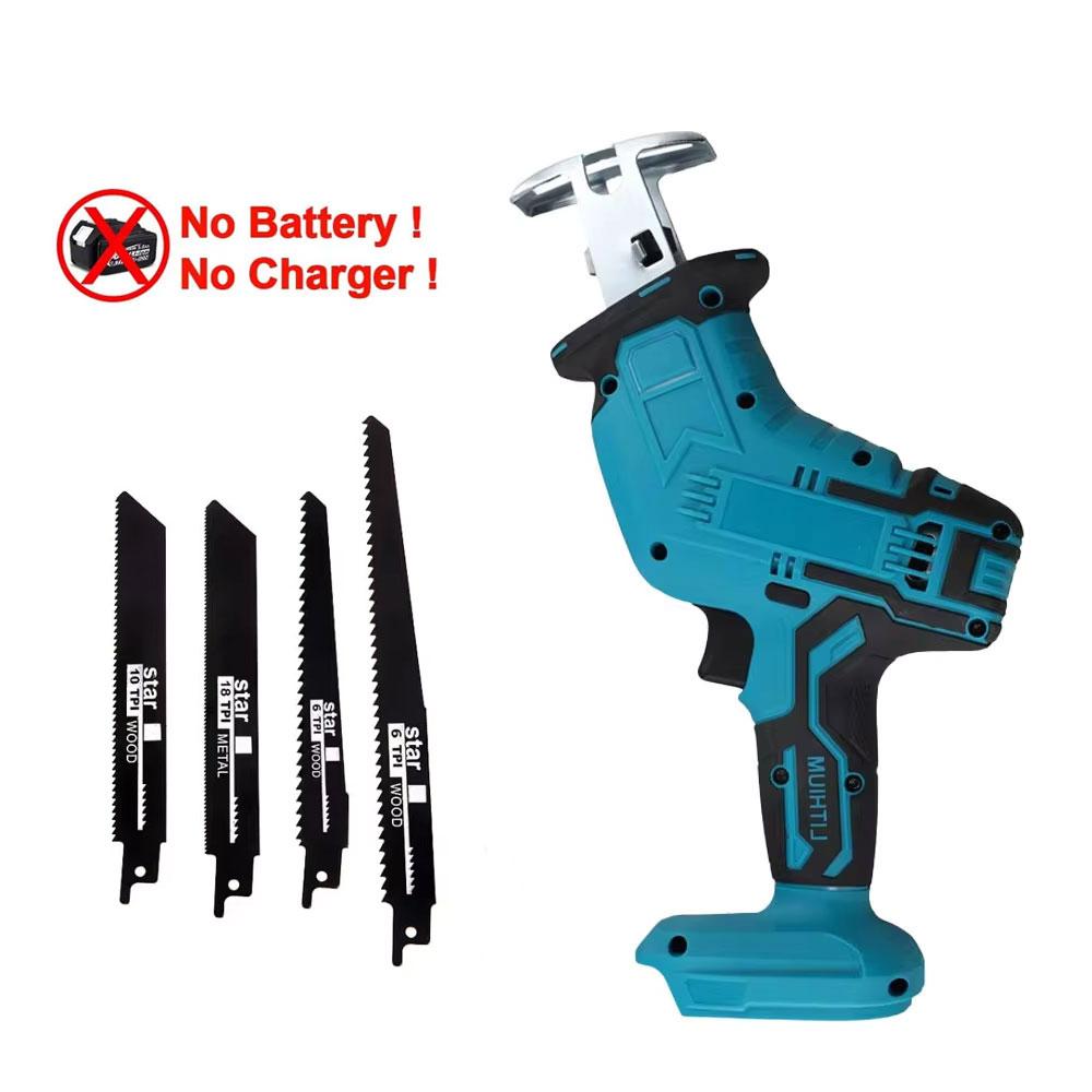 

Аккумуляторная электрическая сабельная пила Ручной аккумуляторный режущий инструмент для дерева металла трубы для наружных DIY-ремонтных работ без аккумулятора