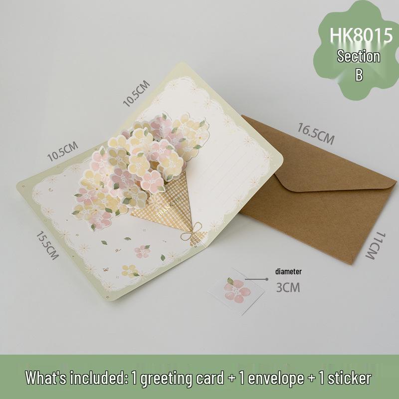 Forest Isle 3D Bouquet Greeting Card: Creative Gift for Teacher or Best Friend