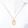 Turquoise Zodiac Rune Necklace with Stainless Steel and Gold Clavicle Chain