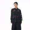 2025 Retro Jacquard Lace Lightweight Luxury Shirt - Spring/Autumn Loose, Versatile See-Through Top