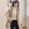 Herbst und Winter neue große Wassertropfen Imitation Fuchsfell Weste Damen mittellange und lange integrierte Pelzweste