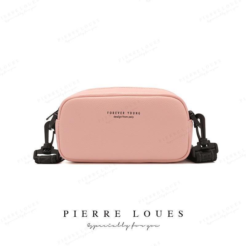 

new lychee pattern texture candy color soft surface portable small square bag fashionable letter single shoulder crossbody mobile phone bag розовый