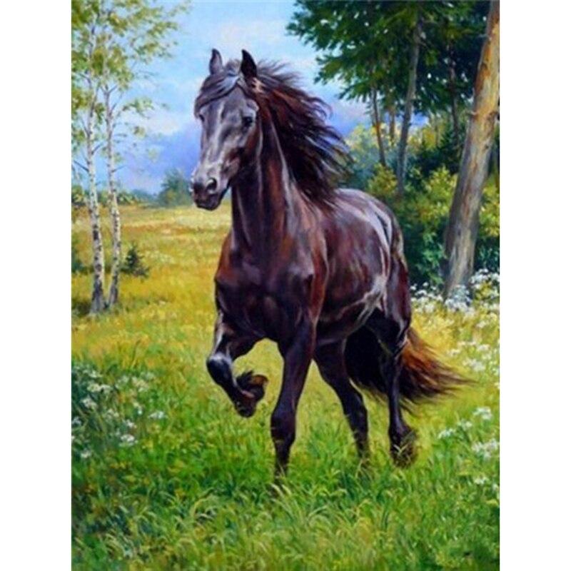 DIY 5D Diamond Painting Steed Horse Diamond Embroidery Animal Cross Stitch Full Round Drill Mosaic Rhinestone Manual Home Decor
