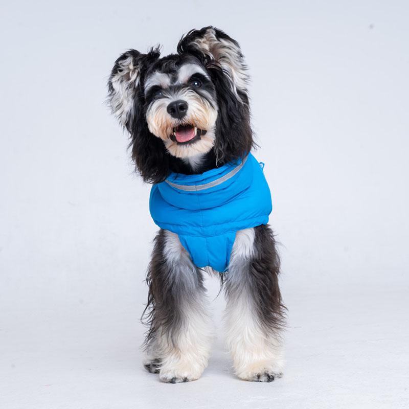 Autumn Winter Warm Thick Lined With Cotton Dog Jacket With Reflective Strap Dog Snow Suit Clothes Waterproof Dog Down Jacket