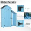 Wooden Shed, Garden Storage Cabinet with Log Store, Waterproof Asphalt Roof and Lockable Door, Narrow Tool Organizer, 130 x 55 x 180 cm