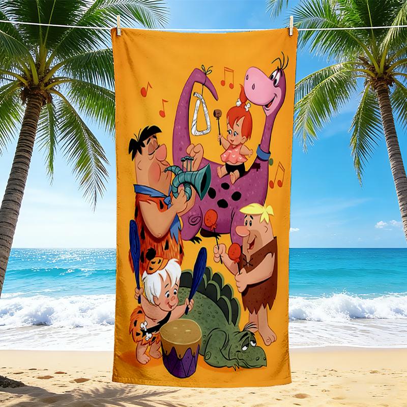 1Pc Flintstones Band Performance Beach Towel, Quick Dry, Multi-Use for Beach Pool Gym Yoga Home Travel, Christmas, Halloween, Xmas Gift M92928