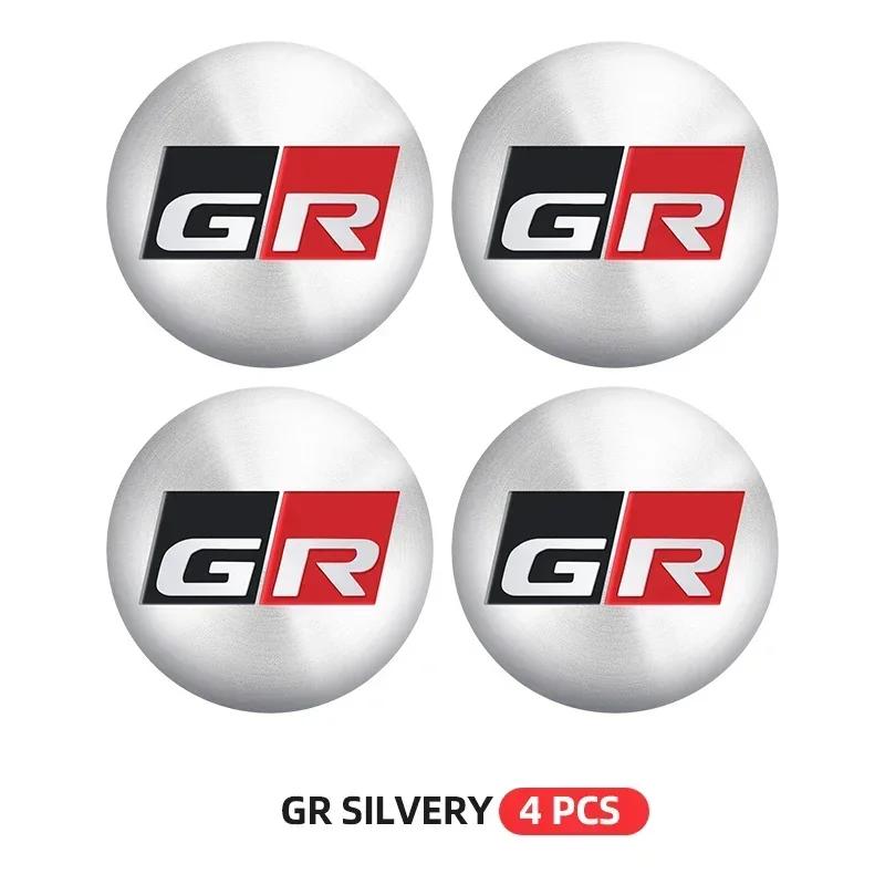 

4Pcs 56mm GR Sport Logo Car Wheel Center Hub Cap Stickers Rim Decal For Toyota Corolla 86 Supra CHR Yaris Camry Prius Rav4 Auto
