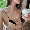 Giant Flash Love Broken Silver Pearl Necklace Summer White Temperament Neck Chain Light Luxury Niche Versatile High Sense Collarbone Chain Woman
