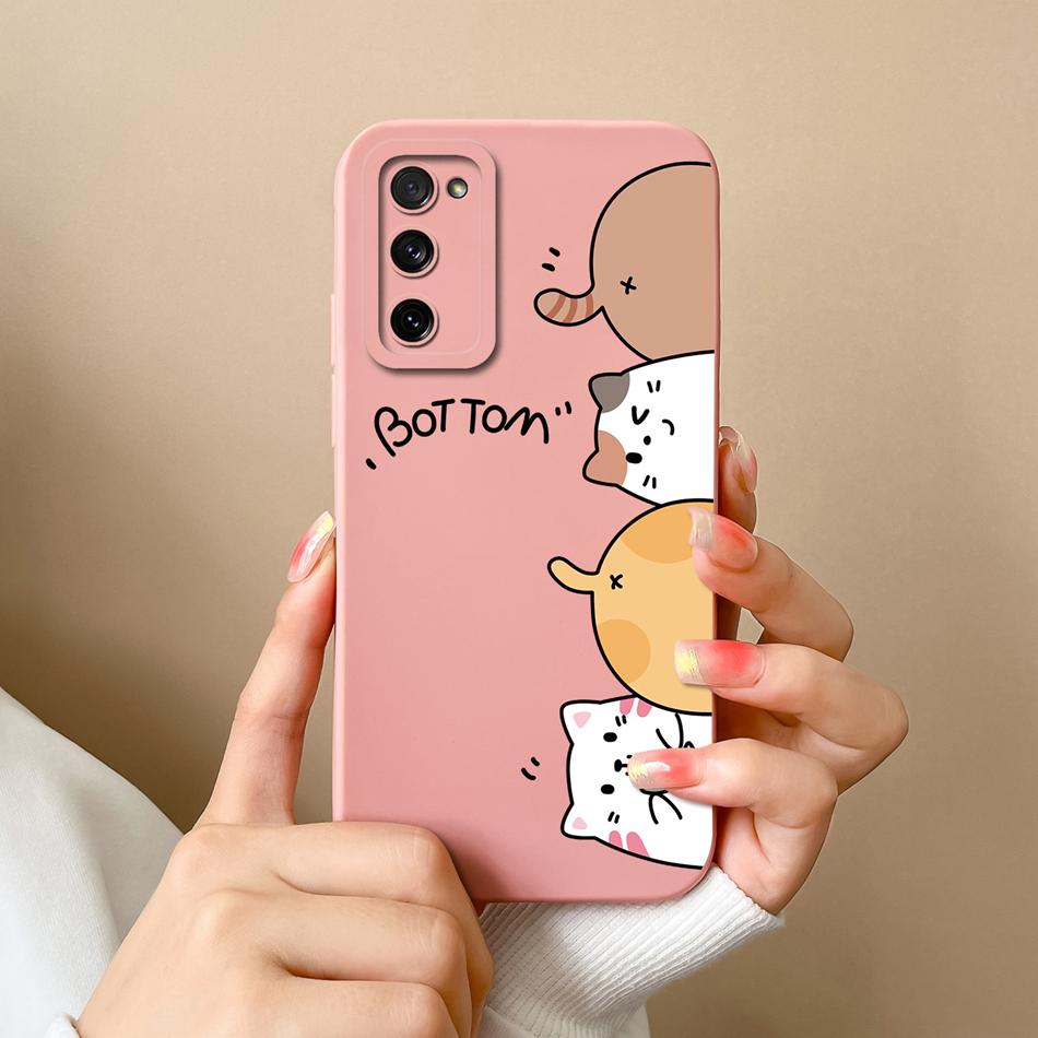 Custodia Per Samsung S20 FE Plus Ultra Gatto Panda Copertura Posteriore Per Samsung Galaxy S 20 Protezione Fotocamera Custodie in Silicone Liquido per Telefono