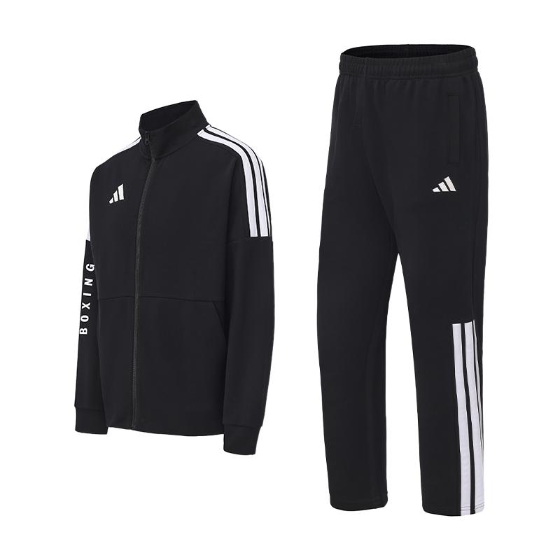 

Adidas Boxing 3-Stripes Classic Retro Straight Leg Long Pants Stand Collar Jacket Cotton Two-Piece Casual Sports Suit Unisex suit CLTR02NHJB+CLTR02PTK XL