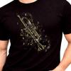 Trompete Noten Grafik T-Shirt Jazz Instrument Musiker Band Liebhaber Tee