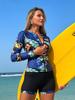 Set Costume da Bagno Sportivo da Donna a Maniche Lunghe con Zip - Top Bikini e Pantaloncini a Pantaloncino