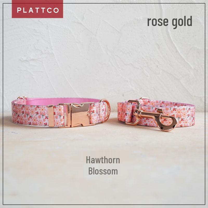 PLATTCO Soft & Comfortable Dog Collar with Leash Set (Metal Buckle) PDC301 Medium