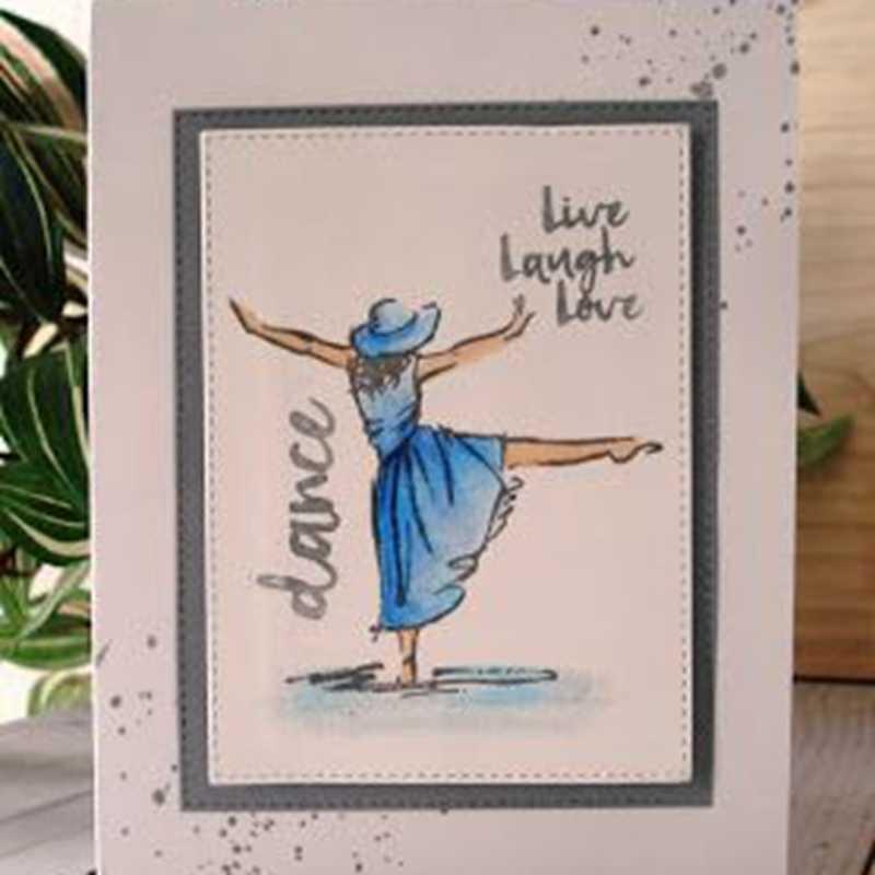 Metal Cutting Dies Dancing Girl and Stamp for DIY Scrapbooking Photo Album Decorative Embossing