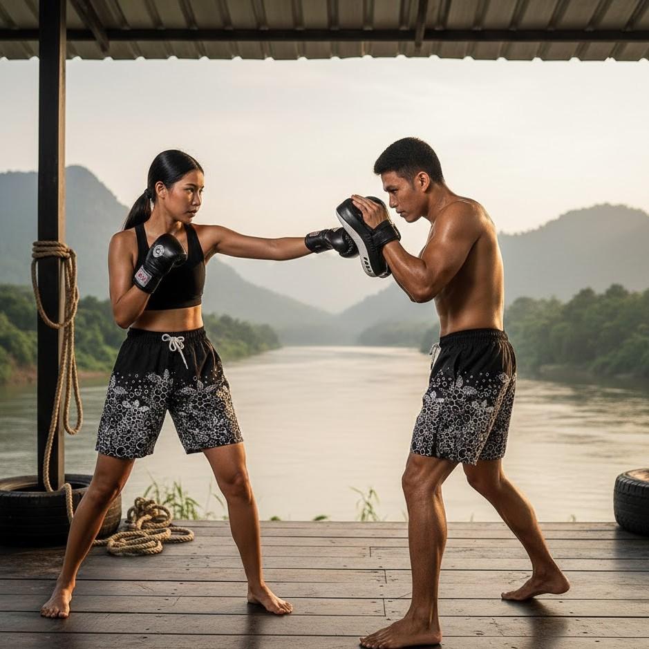 Bubble Boxing Muay Thai Kickboxing Training Shorts Print Quick Dry Martial Art Boxer Unisex Men Women Kid Fighting Fitness Sport Gym Workout